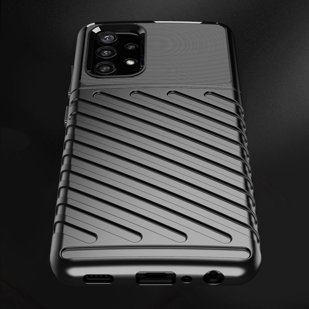 Capa Thunder capa flexível resistente resistente em TPU para Samsung Galaxy A72 4G preta