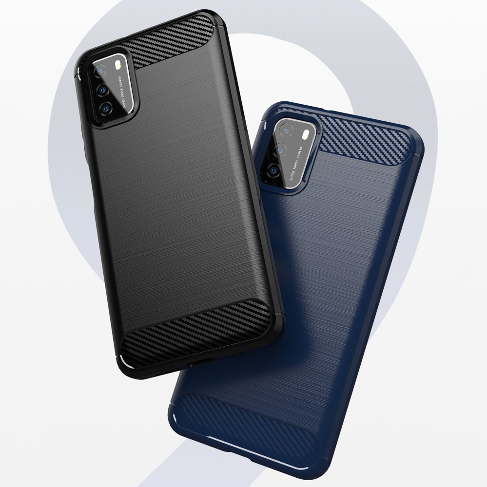 Capa carbono Capa flexível em TPU para Xiaomi Poco M3  -  Xiaomi Redmi 9T azul