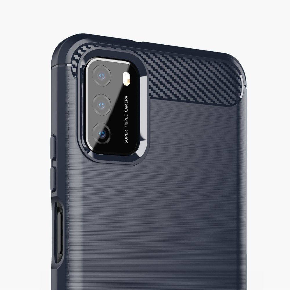 Capa carbono Capa flexível em TPU para Xiaomi Poco M3  -  Xiaomi Redmi 9T azul