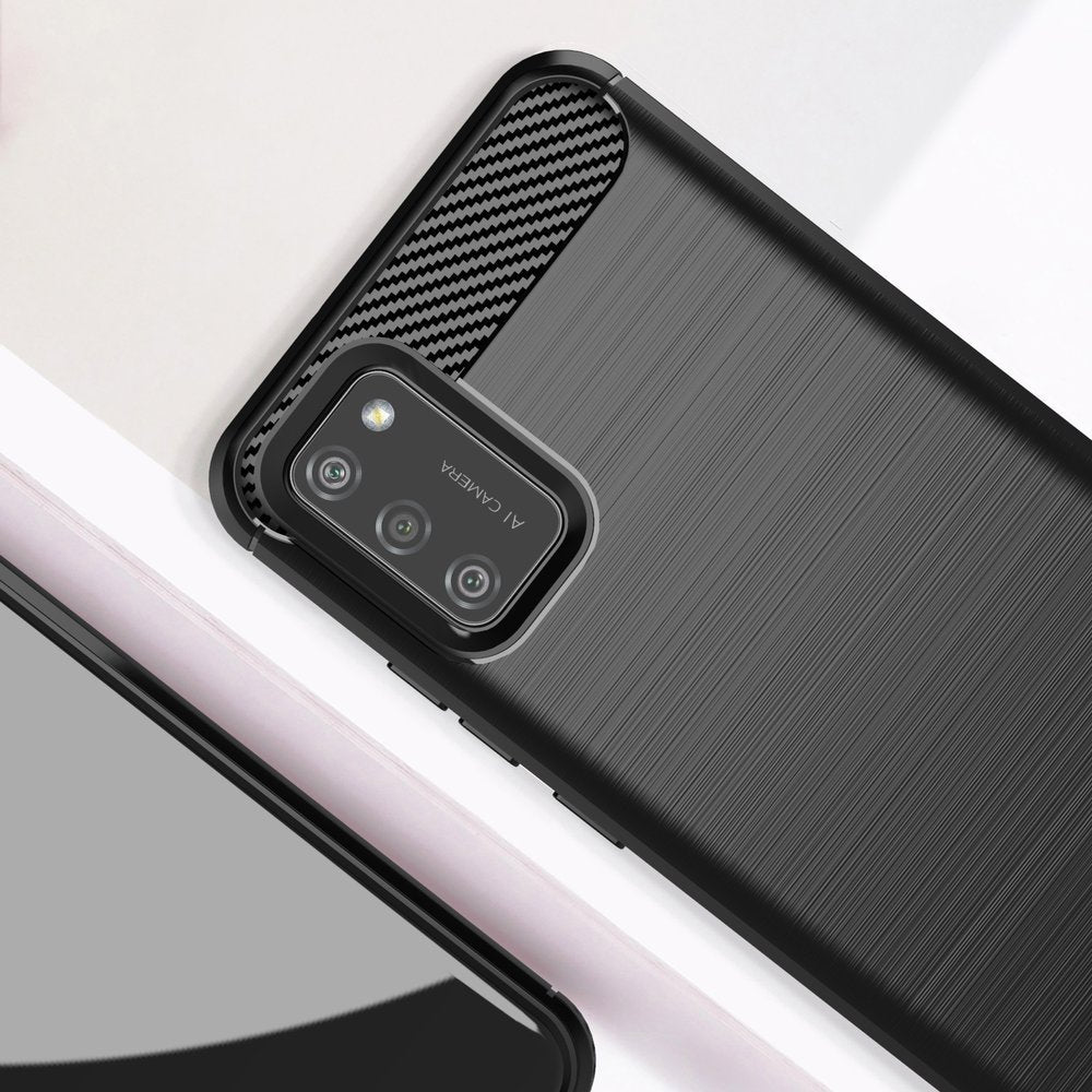 Capa carbono Capa flexível TPU para Oppo Reno 4 preta