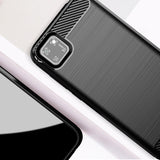 Capa carbono Capa flexível TPU para Oppo A73 preto