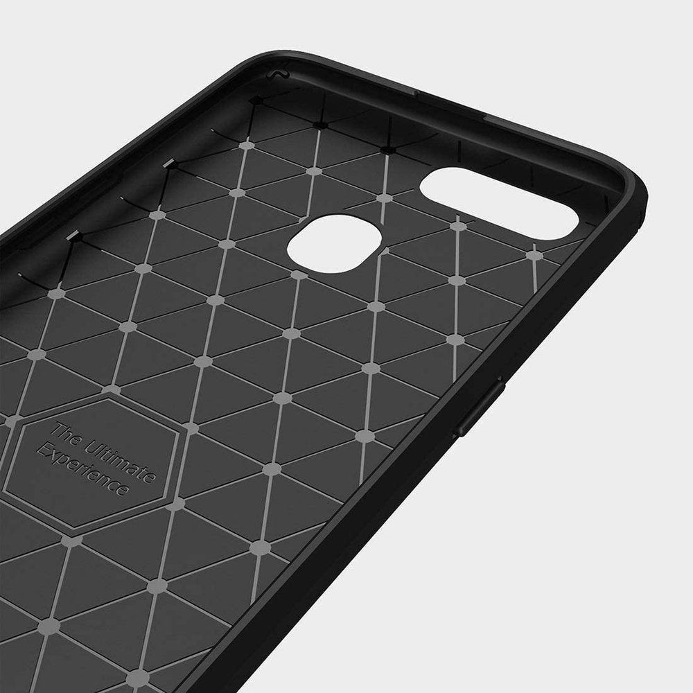 Capa carbono Capa flexível TPU para Oppo A12  -  A5s  -  A7 preto
