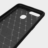Capa carbono Capa flexível TPU para Oppo A12  -  A5s  -  A7 preto
