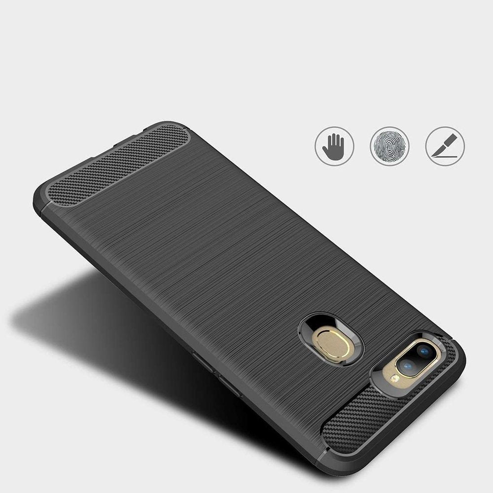 Capa carbono Capa flexível TPU para Oppo A92  -  A72  -  A52 preta