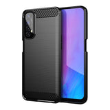 Capa carbono Capa Flexível de TPU para Realme 7 preto