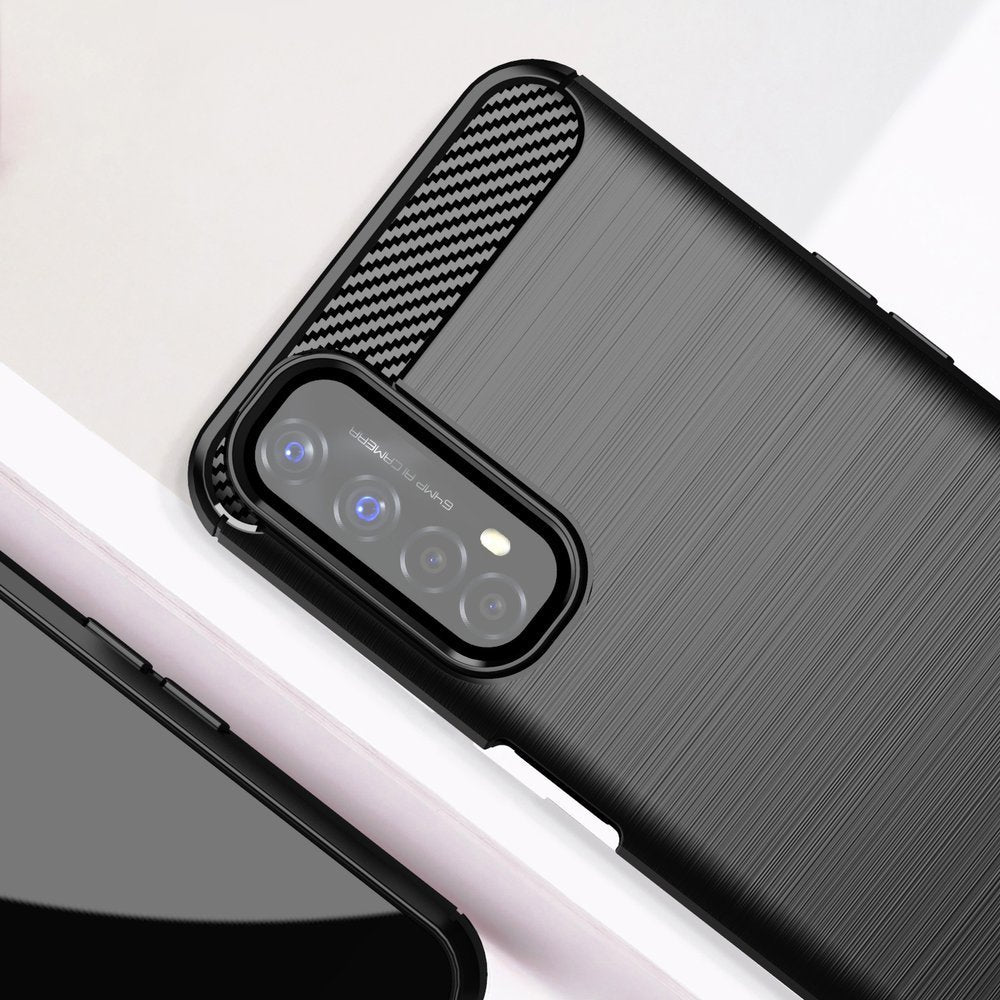 Capa carbono Capa Flexível de TPU para Realme 7 preto