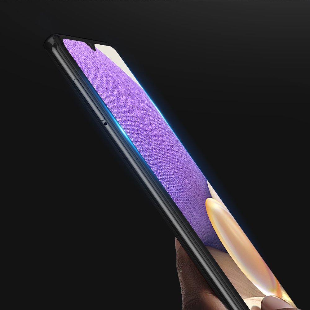 Protetor de tela resistente de vidro temperado Dux Ducis 9D totalmente coberto com armação para Samsung Galaxy A32 5G preto (case amigável)