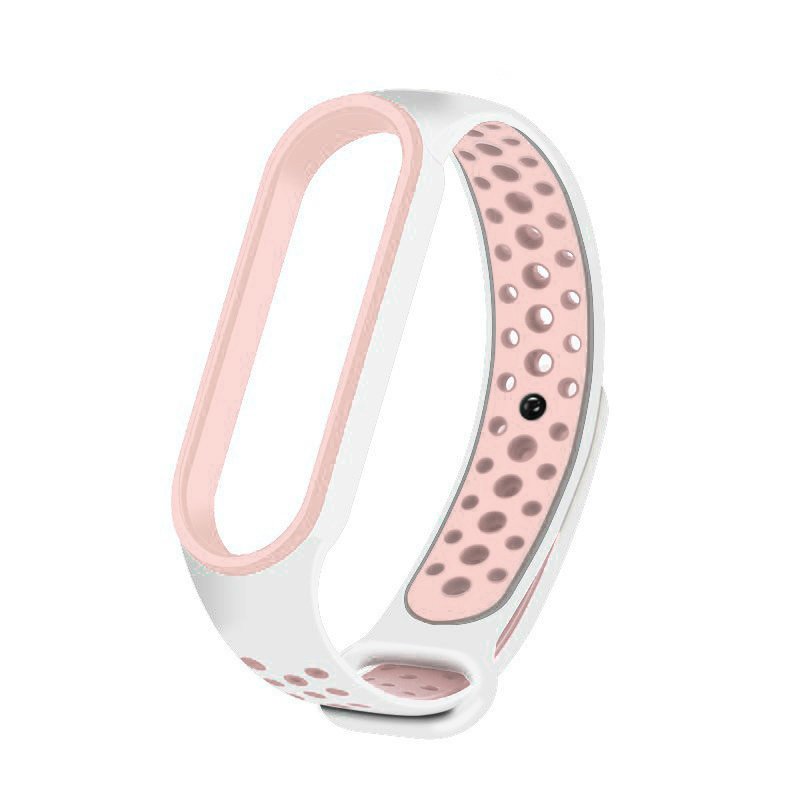 Correia de banda de reposição para Xiaomi Mi Band 5 Dots branco-rosa