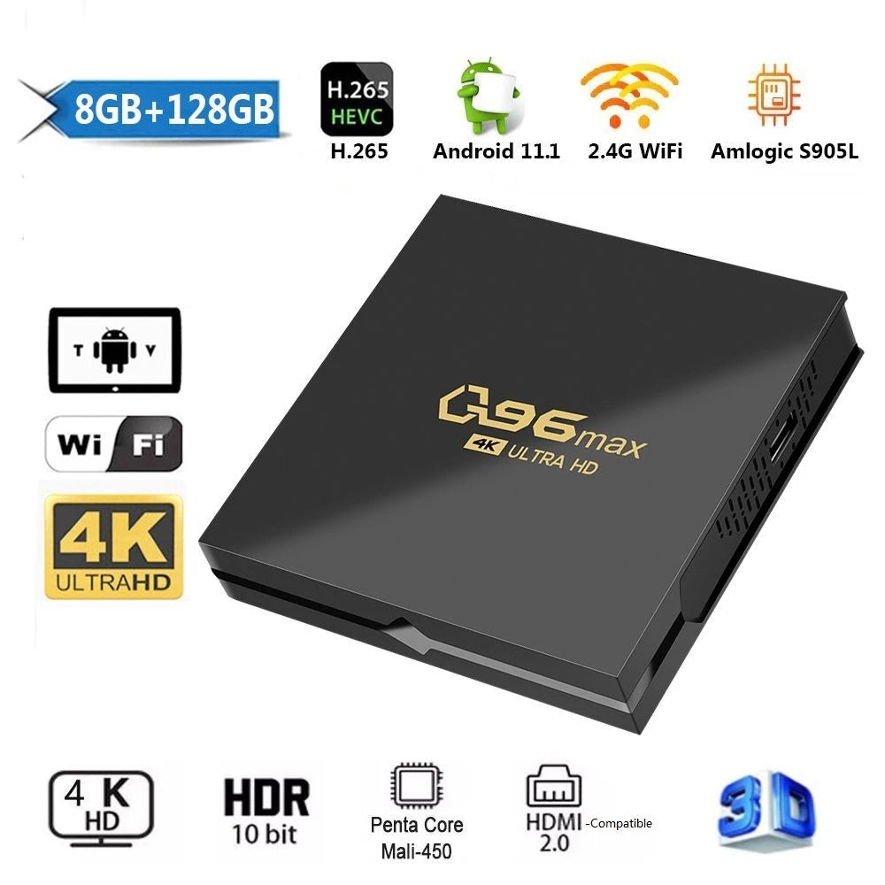 Box Android Smart TV  Q96 Max 8GB / 128GB