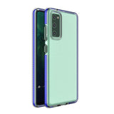 Capa protetora de gel de TPU transparente com moldura colorida para Samsung Galaxy A02s azul escuro UE