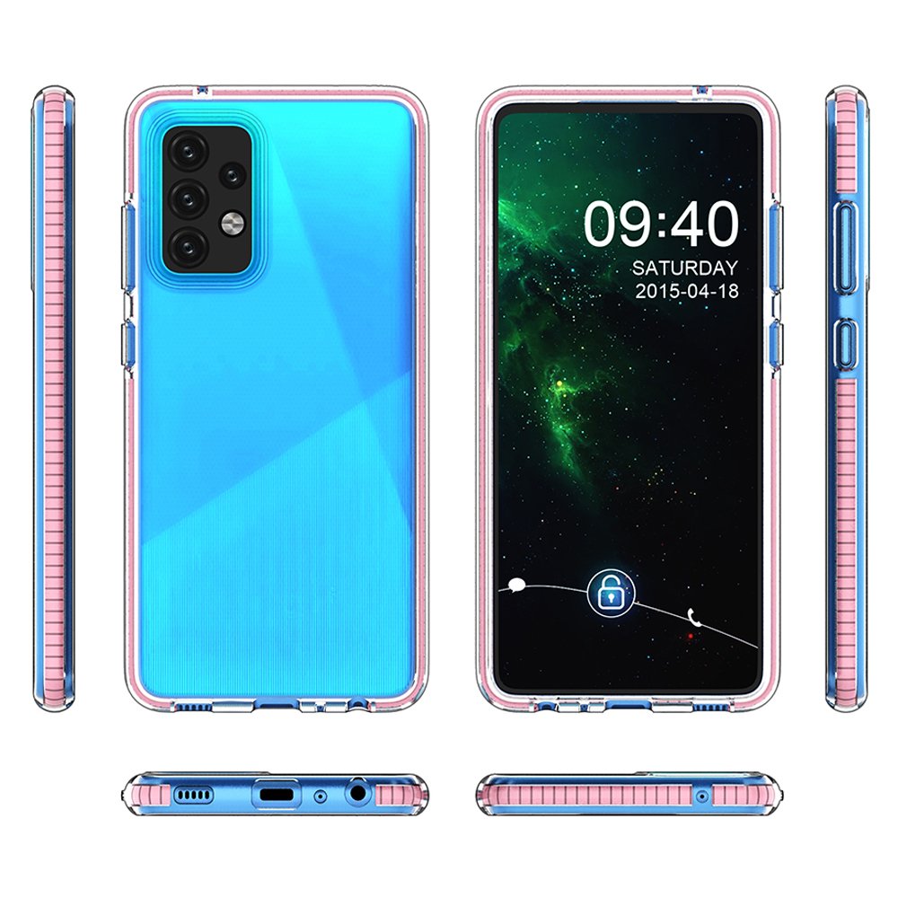 Capa protetora de gel de TPU transparente com moldura colorida para Samsung Galaxy A52 5G  -  A52 4G preto