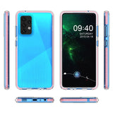 Capa protetora de gel TPU transparente com moldura colorida para Samsung Galaxy A52 5G  -  A52 4G azul escuro