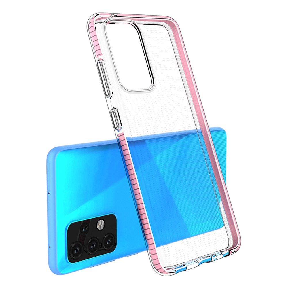 Capa protetora de gel TPU transparente com moldura colorida para Samsung Galaxy A52 5G  -  A52 4G azul escuro