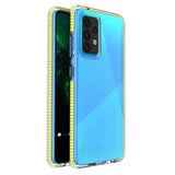Capa protetora de gel de TPU transparente com moldura colorida para Samsung Galaxy A52 5G  -  A52 4G amarelo
