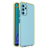 Capa protetora de gel TPU transparente com moldura colorida para Samsung Galaxy A32 4G amarelo