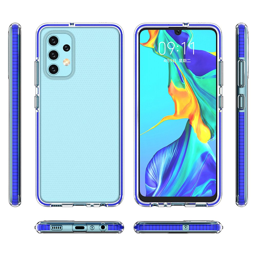 Capa protetora de gel TPU transparente com moldura colorida para Samsung Galaxy A32 4G amarelo
