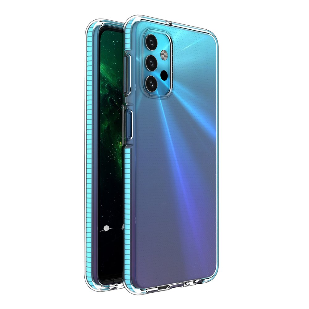 Capa protetora de gel TPU transparente com moldura colorida para Samsung Galaxy A32 5G azul claro