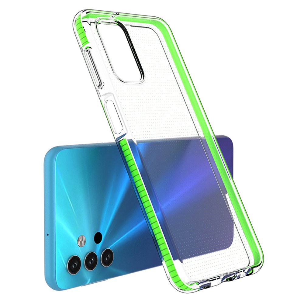 Capa protetora de gel TPU transparente com moldura colorida para Samsung Galaxy A32 5G azul claro