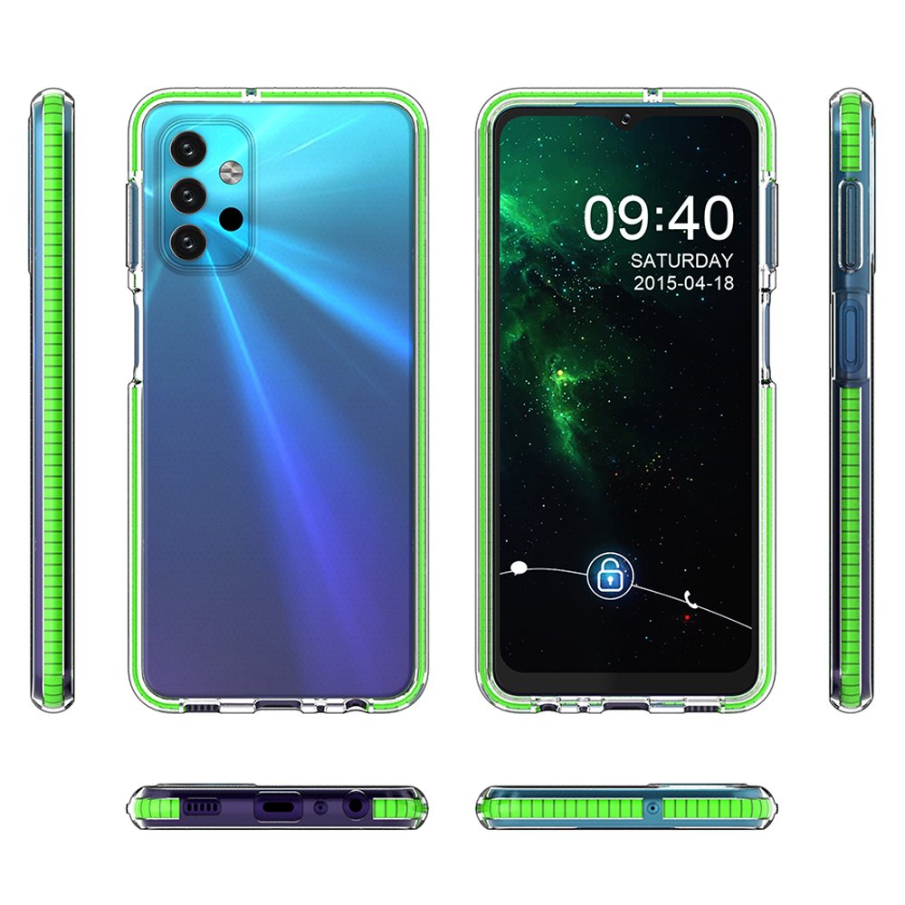 Capa protetora de gel TPU transparente com moldura colorida para Samsung Galaxy A32 5G azul escuro