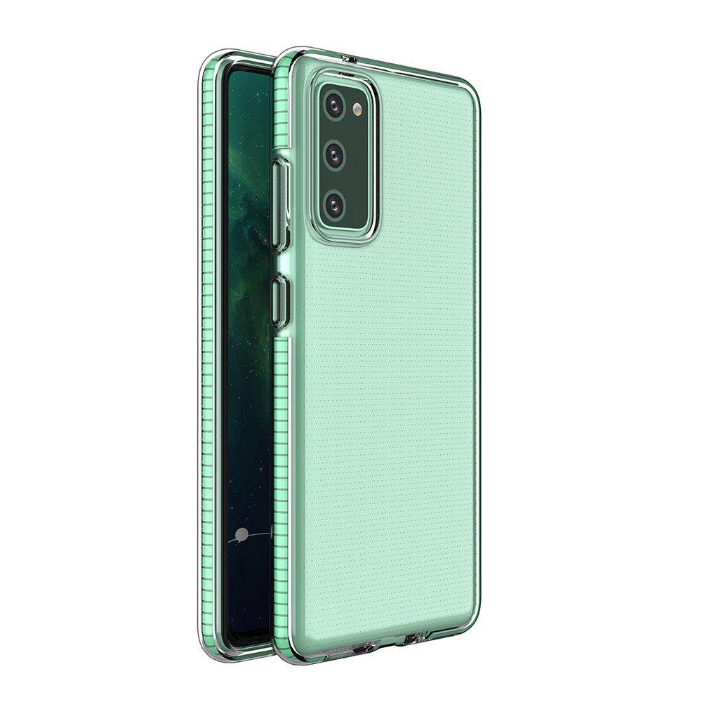 Capa protetora de gel TPU transparente com moldura colorida para Samsung Galaxy A12  -  Galaxy M12 mint