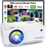 TOPVISION Video Projetor Portatil 7000 Lúmens 1080P Full HD Nativo