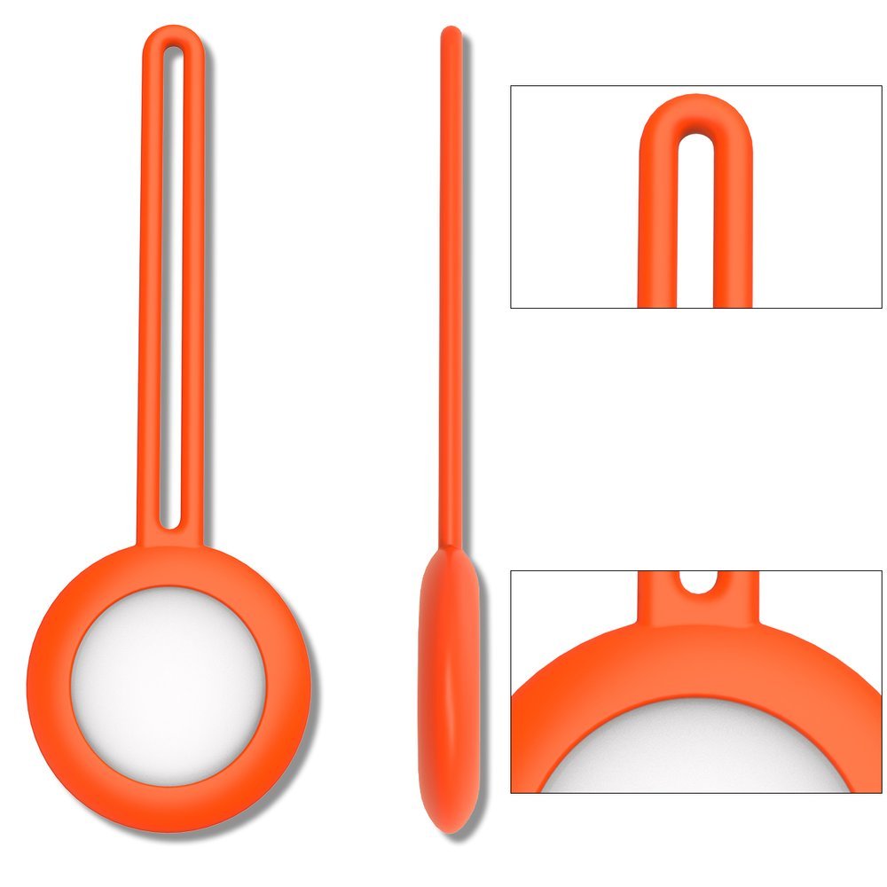 Capa de chaveiro com capa flexível de silicone para Apple AirTag laranja