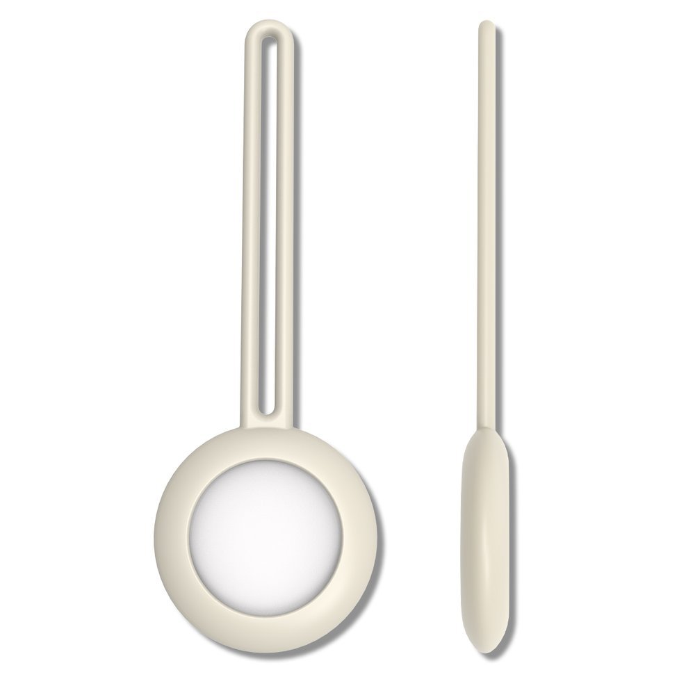 Capa flexível de silicone com alça para chaveiro para Apple AirTag cinza