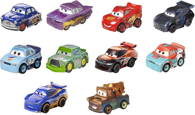 Mattel PacK de 10 veículos Mini Racers - Disney Mcqueen