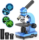 Microscópio de Ciências 40X- 1000X + Kit 52 peças