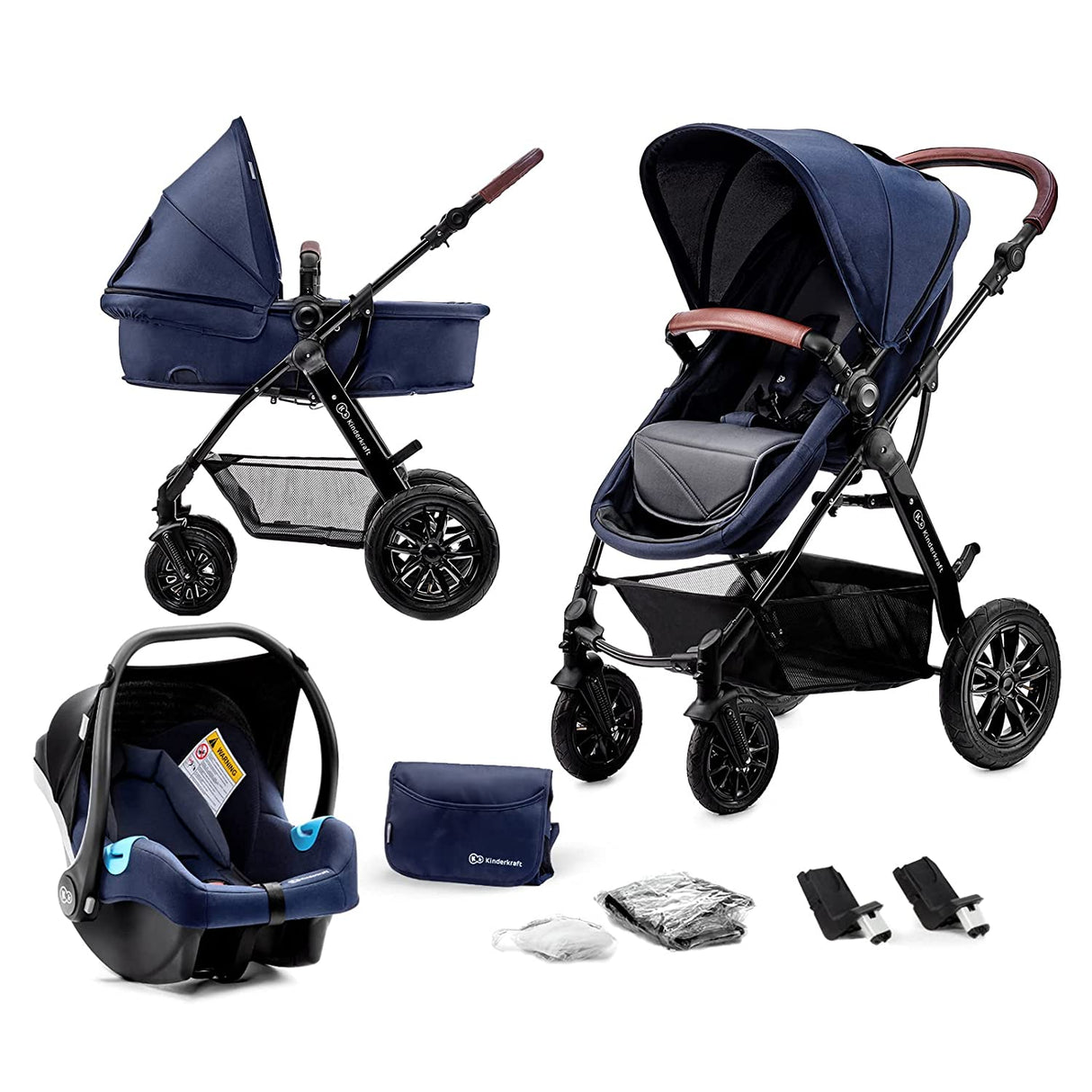 KINDERKRAFT Carrinho de Bebé Trio 3 Em 1 Moov - Azul