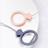 Cordão de silicone para o pingente de anel de diamante do telefone para um dedo vermelho
