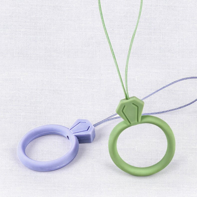 Cordão de silicone para o pingente de anel de diamante do telefone para um dedo vermelho