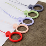 Cordão de silicone para o pingente de anel de diamante do telefone para um dedo vermelho