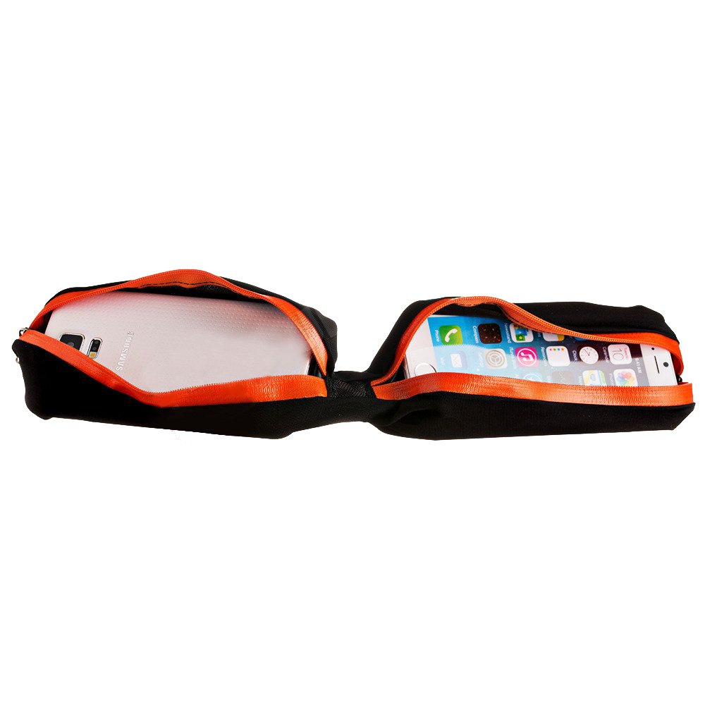 Correia de corrida com dois bolsos pretos