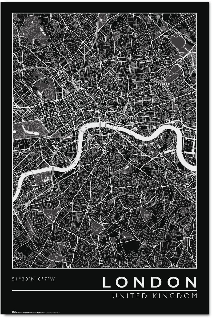 Poster Mapa De Londres London City Map 61 x 91,5cm