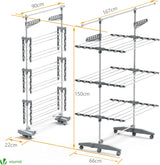 Estendal de Roupa Vertical Extensível e Ajustável