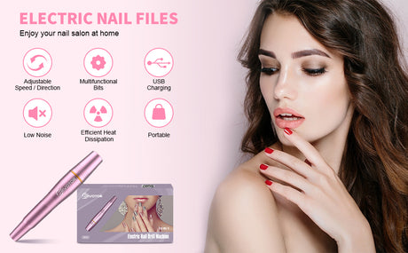 EIVOTOR Kit de Manicure Profissional 11 em 1 - Lixa Elétrica Portátil