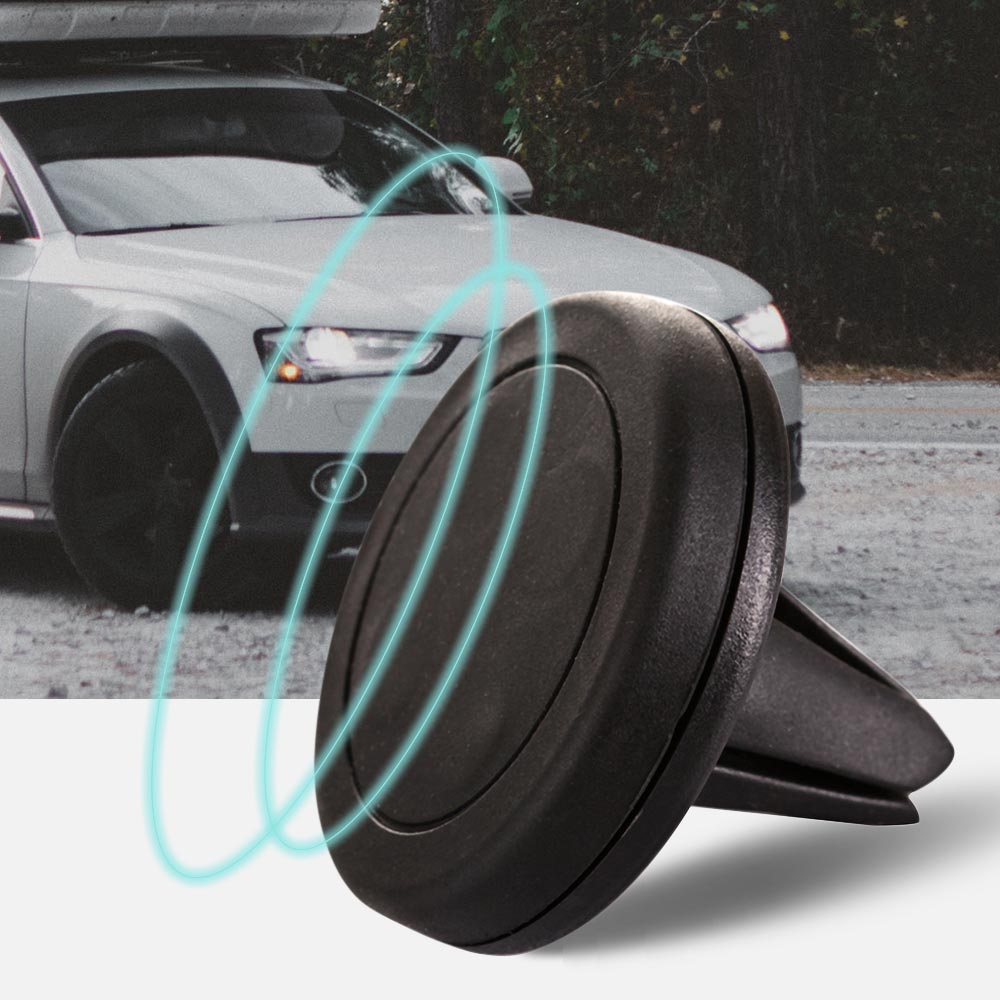 Suporte magnético móvel para ventilação de ar automotivo preto