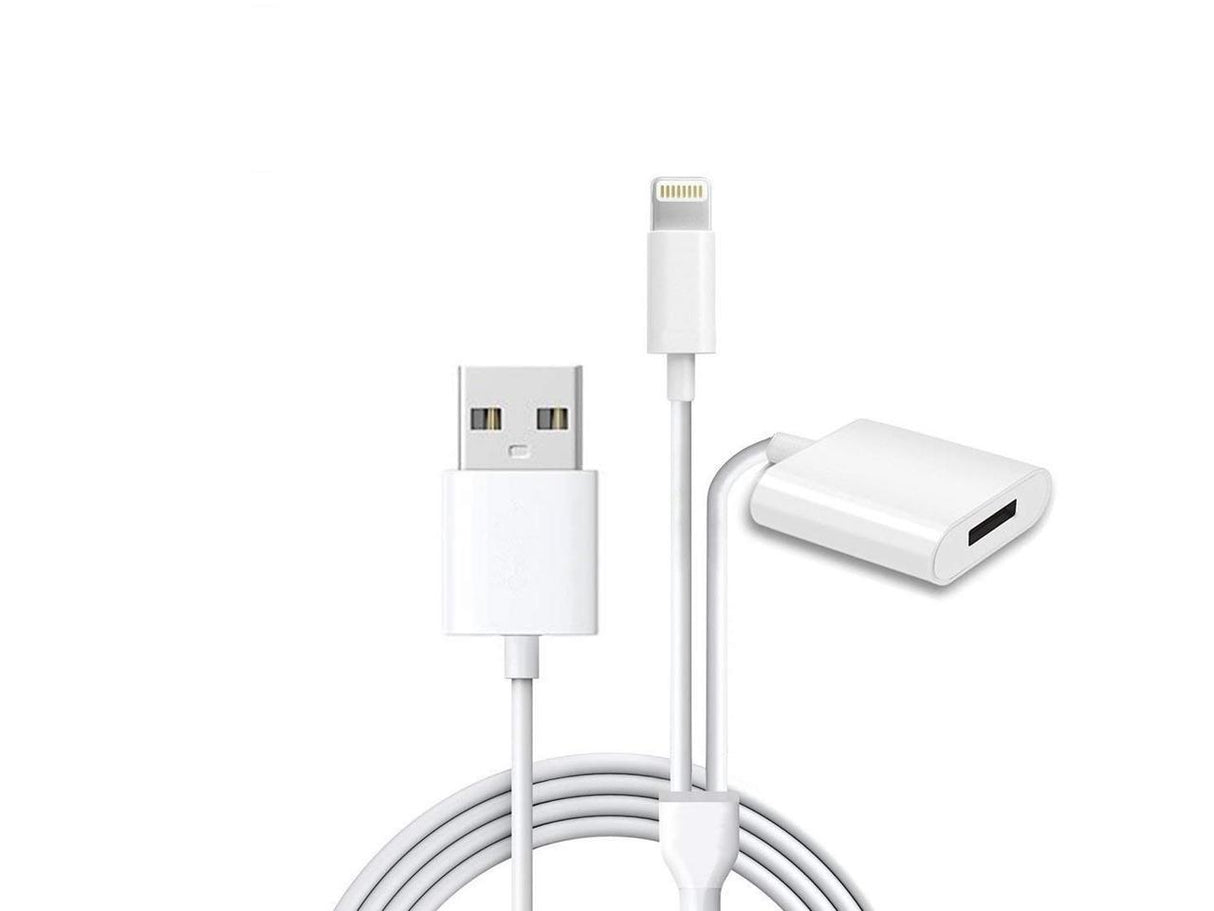 Cabo Lightning 2 em 1 Macho/Fêmea para USB 1M Dados e Carregamento Apple Pencil/iPhone/iPad