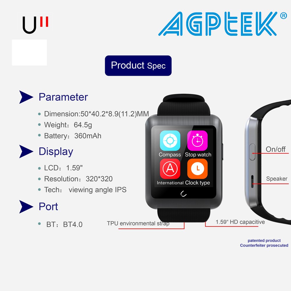 AGPTEK U11 Smartwatch Premium