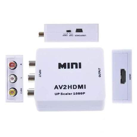 Conversor RCA para HDMI AV2HDMI (Branco) - Multi4you®