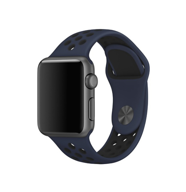 Pulseira Bracelete Desportiva Silicone para Apple Watch 38mm AZUL/PRETO - Multi4you®