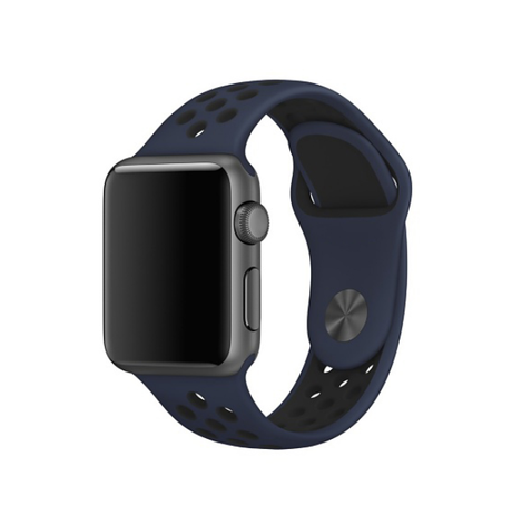 Pulseira Bracelete Desportiva Silicone para Apple Watch 42mm AZUL/PRETO - Multi4you®