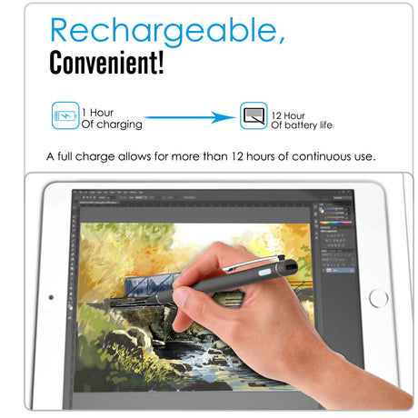 Active Stylus Pen Caneta Capacitiva Universal de Alta Precisão para Ecrãs - iOS / Android / Windows - Microsoft iPad iPhone Samsung Asus... - Multi4you®