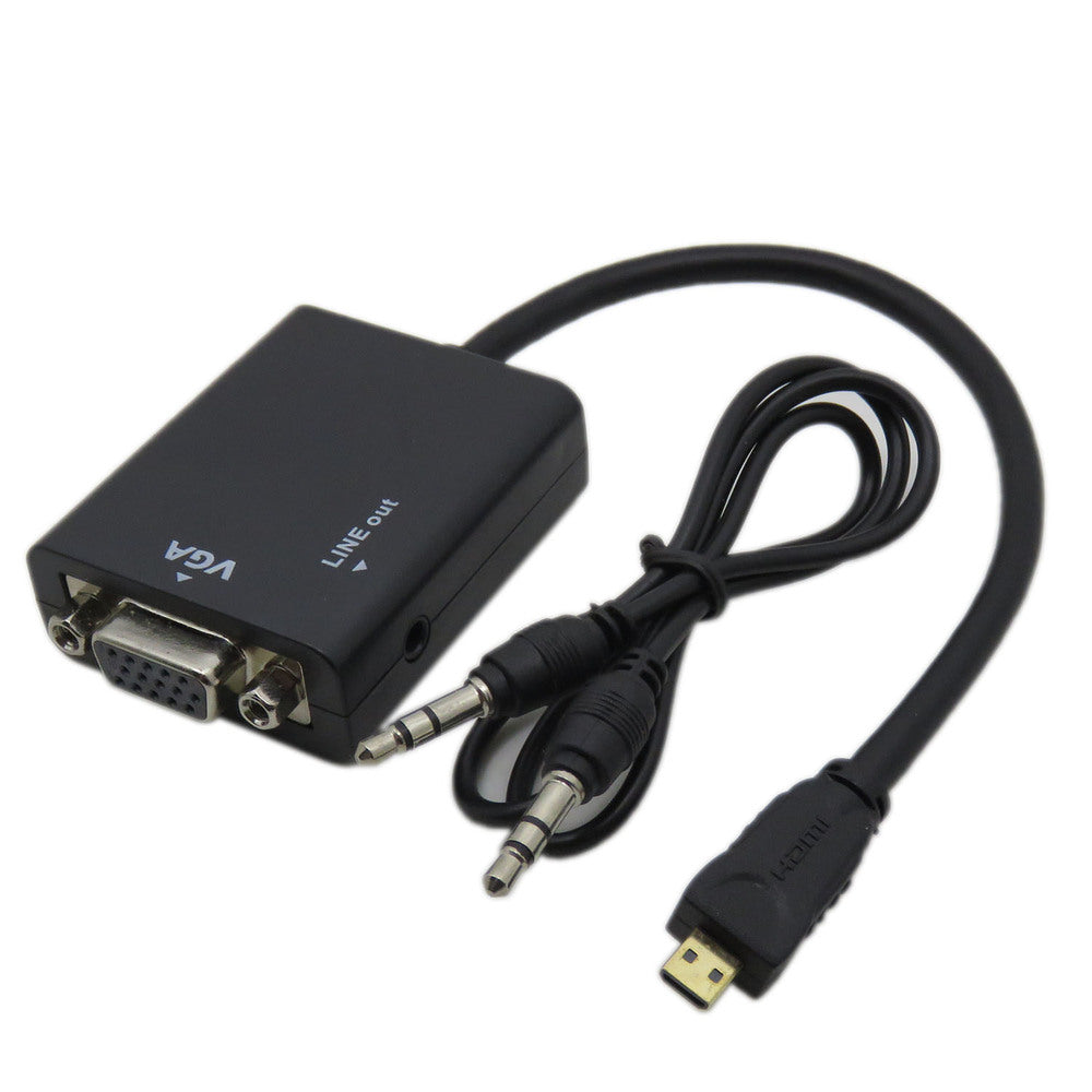 Adaptador Micro HDMI para VGA com Áudio - Multi4you®