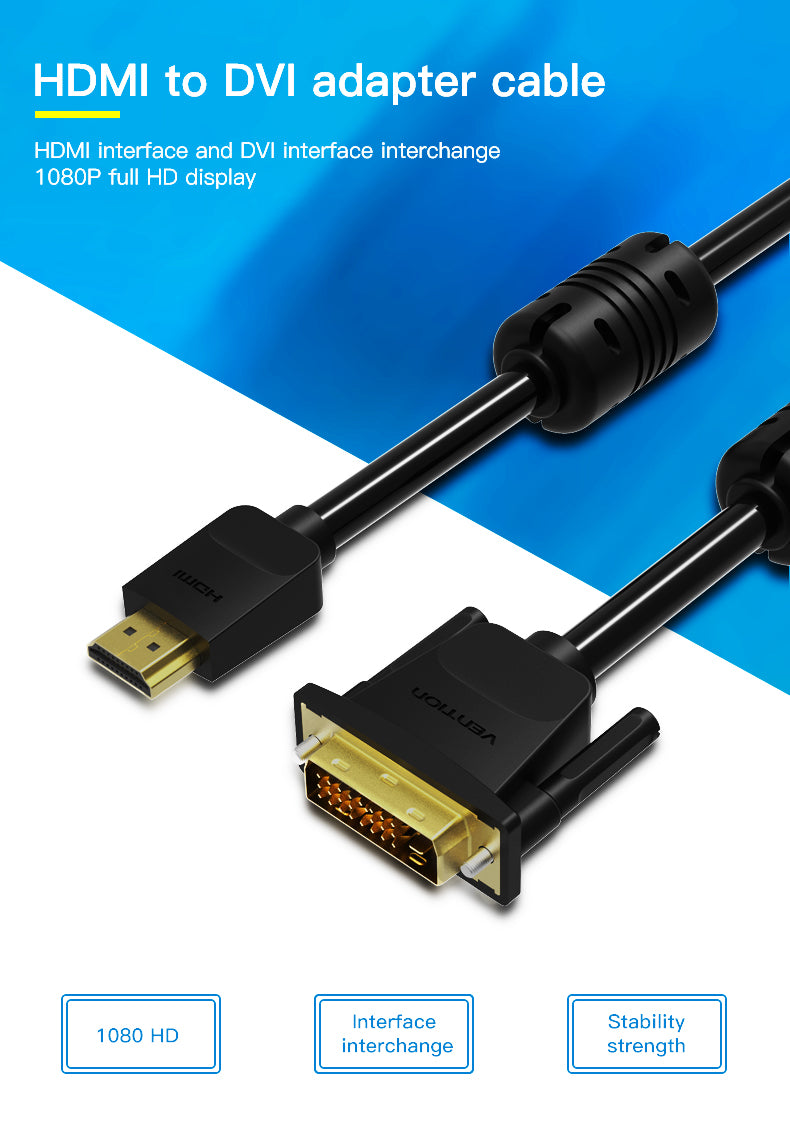 Cabo Vention Adaptador HDMI para DVI 24 + 1 (5m)