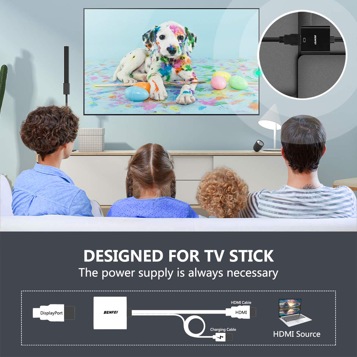 Adaptador Conversor de HDMI para DisplayPort Benfei