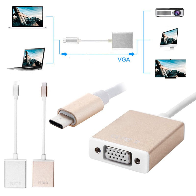 Adaptador USB-C para VGA para Apple MacBook - Multi4you®