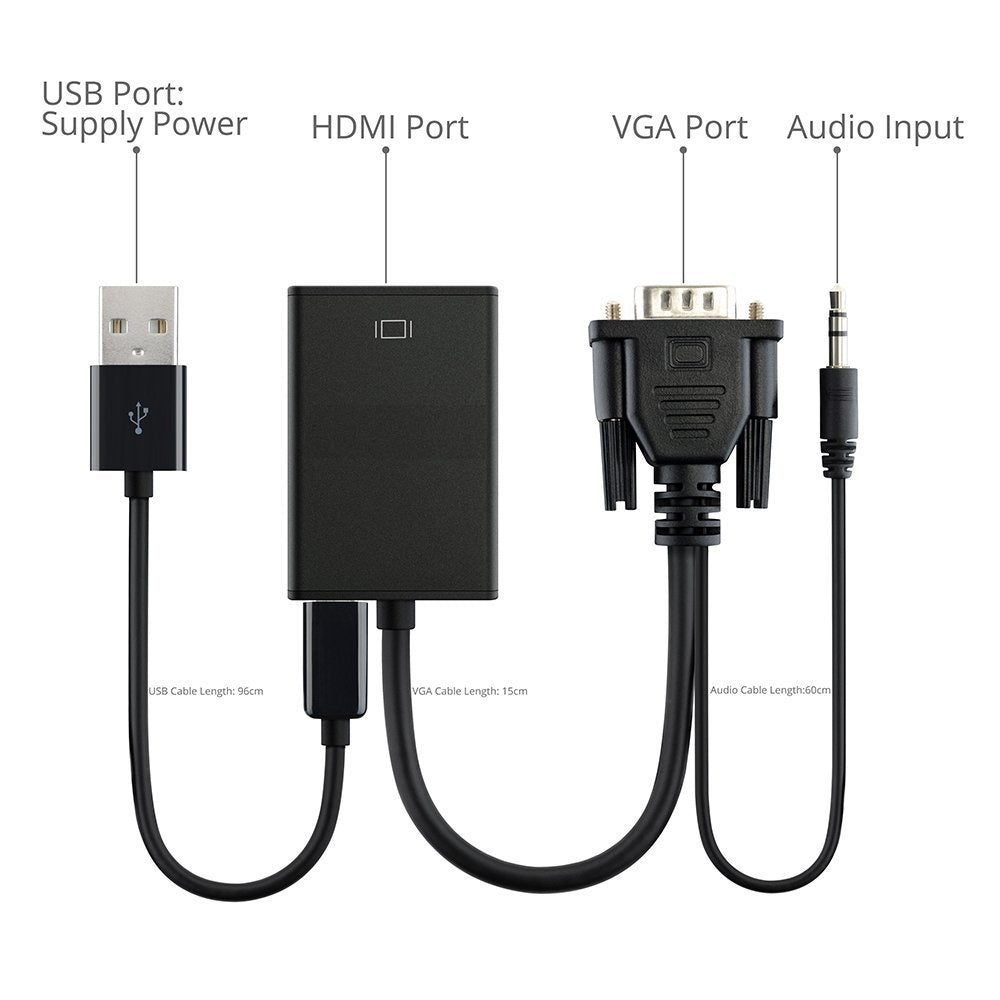 Conversor Adaptador VGA para HDMI com Áudio - Multi4you®