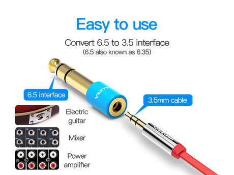 Adaptador Vention Jack 6,5mm para Jack 3,5mm Fêmea